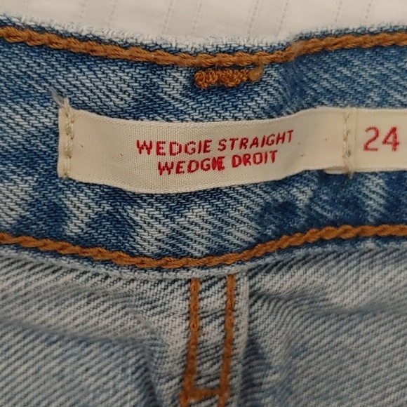 Levis Wedgie Distressed Straight Leg Jeans Sz 24 - Picture 9 of 12
